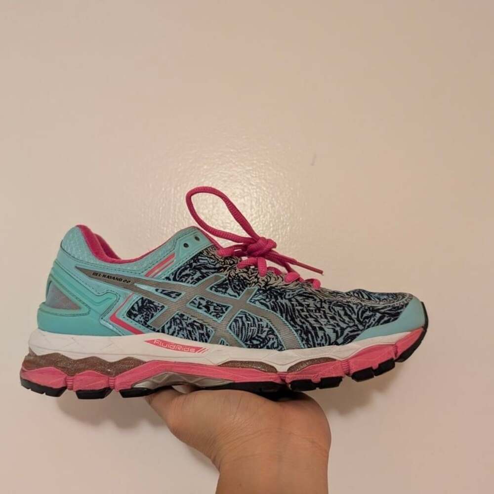 ASICS Gel-Kayano 22 Pink Aqua-Splash Running Shoes